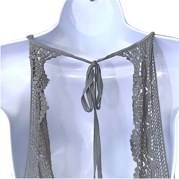 Miss Avenue Dress Hi-Low Gray Empire Waist Tie Back at Neck - Picture 11 of 13